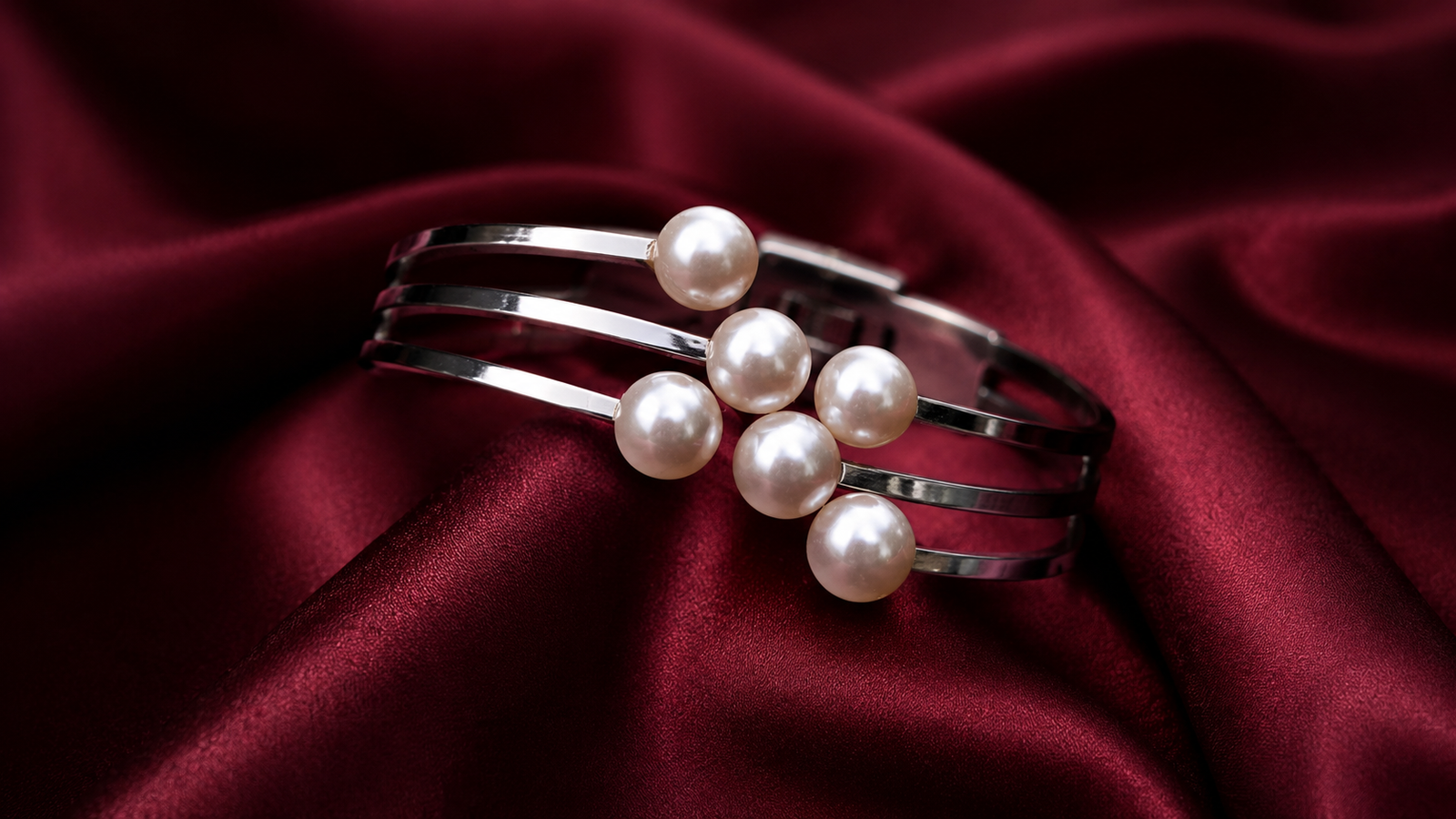 Pearl Multi-Strand Silver Bracelet 1 Pearl Multi-Strand Silver Bracelet