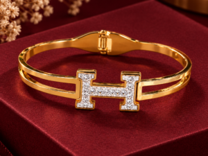 Gold Plated H Bangle