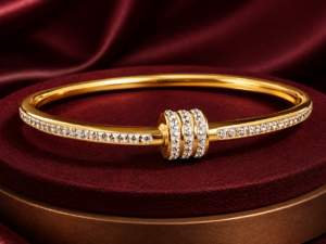 Crystal Accent Gold Bangle