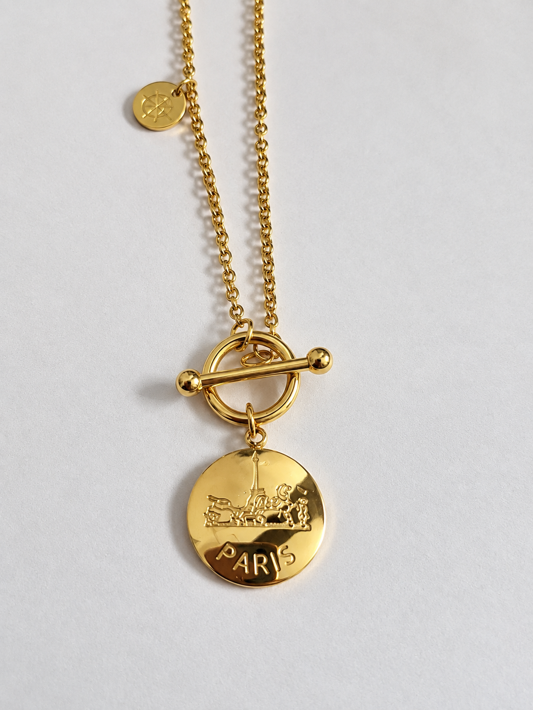 Gold-Tone Paris Pendant Necklace for Women – 316L Stainless Steel 3 Gold-Tone Paris Pendant Necklace – 316L Stainless Steel