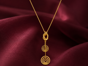 Gold-Tone Concentric Circle Lariat Necklace